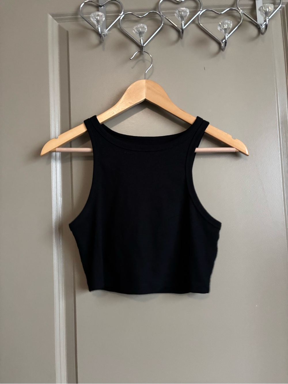 wild fable Black Ribbed Cropped Tank